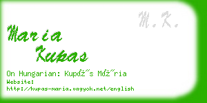 maria kupas business card